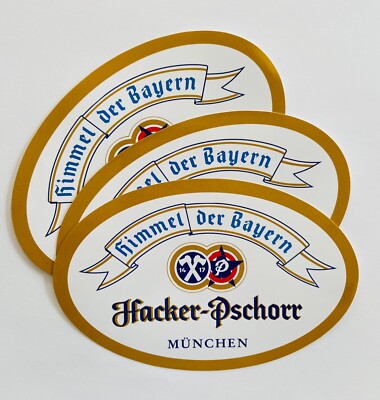 3x Aufkleber Sticker Hacker-Pschorr Himmel der Bayern | neu | oval 14,5x9,5 cm