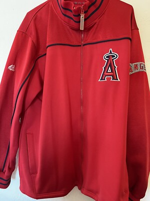 ANGELS Majestic ベースボールジャージ レッド Anaheim Angels Majestic Authentic MLB Zip Warm Up Track Jacket