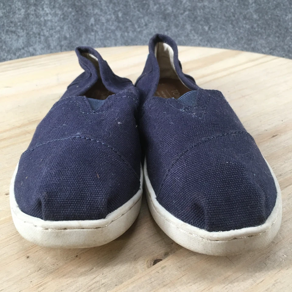 Zapatos Toms Juveniles 1 Alpargata Sin Cordones Planos Azul Lona Redondos Clásicos 10010532 Foto 4 de 4
