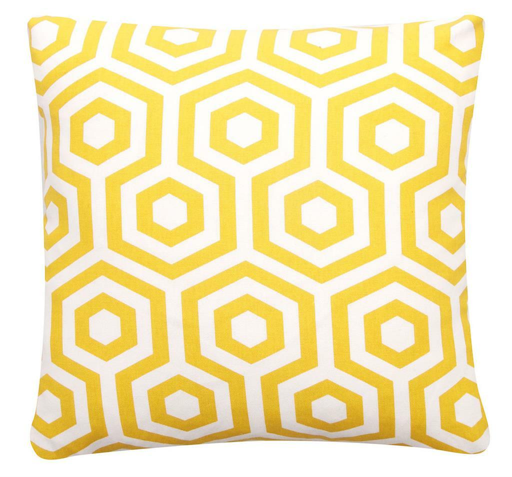 Designer Fryetts & Prestigious Textiles Geometric Yellow & Grey Cushion