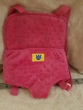 Build A Bear BAB Pink Velour Backpack Carrier Adjustable Straps