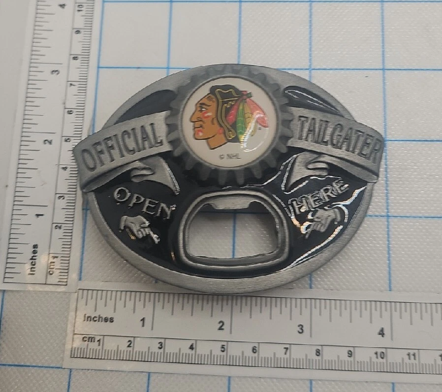 Chicago Blackhawks 2007 abrebotellas oficial Tailgater hebilla de cinturón Siskiyou Foto 2 de 4