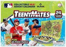 SEALED 2024 MLB TEENYMATES ADVENT CALENDAR 24 FIGURES + FIELD PUZZLE WITH SANTA!