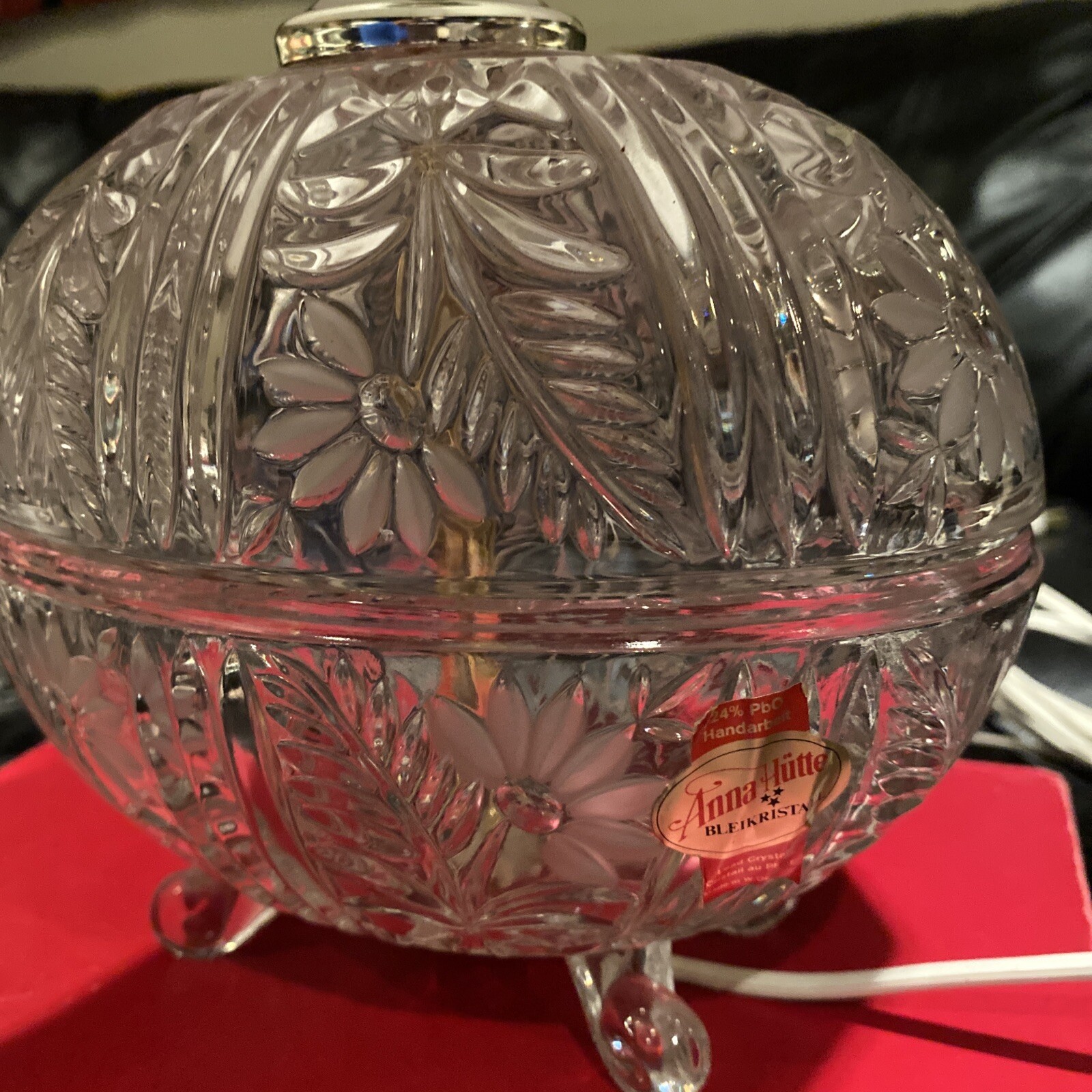 Vintage Crystal Clear 24 Lead Crystal Lamp. Made In Germany