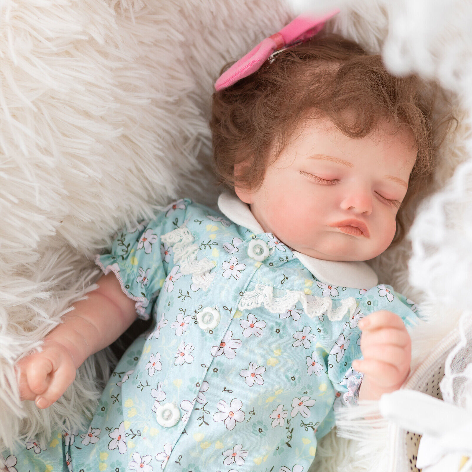 19 Reborn Baby Doll Soft Cloth Body Boy Girl Lifelike Sleeping Newborn  Kids Toy