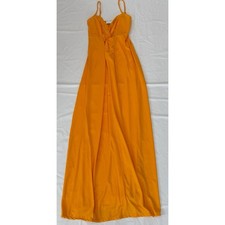 ASOS Design Marigold Orange Maxi Dress Twist Front Spaghetti Strap Size 4