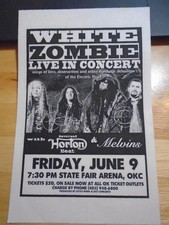 RARE White Zombie Rev Horton Heat Melvins 1995 tour CONCERT FLYER rob nirvana OK