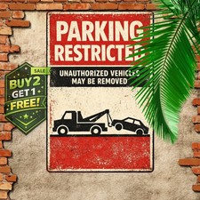 No Parking Violators Will Be Towed Metal Sign 8x12 Garage Safety Plaque