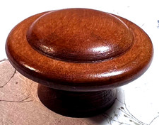 Vintage 1.9" Handmade Maple Mushroom Cabinet knob, Restored, Exc  Cond