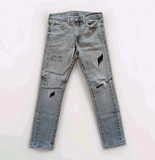 Levi  s 510 Skinny Jeans 32x30 Gray Stretch Distressed Ripped Denim