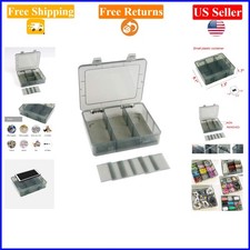 9 Grid Craft Storage Box with Removable Dividers, Translucent Grey