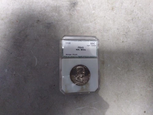 1958 50c Ben Franklin Half Dollar PR65 light cameo