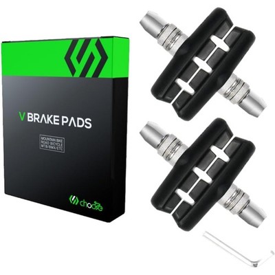 V-Brake Bremsbeläge 2 Paar MTB Fahrrad Bremse Gummi Aluminium schwarz