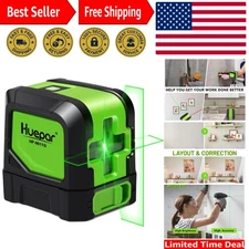 Bright Green Cross Line Laser Level - Self-Leveling & Compact for DIY Projects
