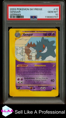 GENGAR GERMAN POKEMON SKYRIDGE 2003 10 PSA 10