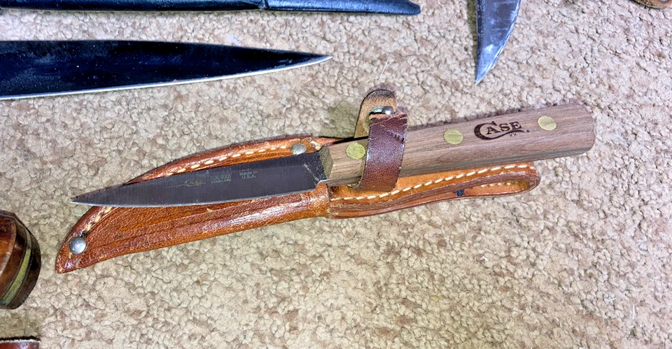 HOJAS FIJAS ANTIGUAS/DE COLECCIÓN ~ 10 Cuchillos la mayoría con fundas - Western, Estuche y otros Foto 4 de 4