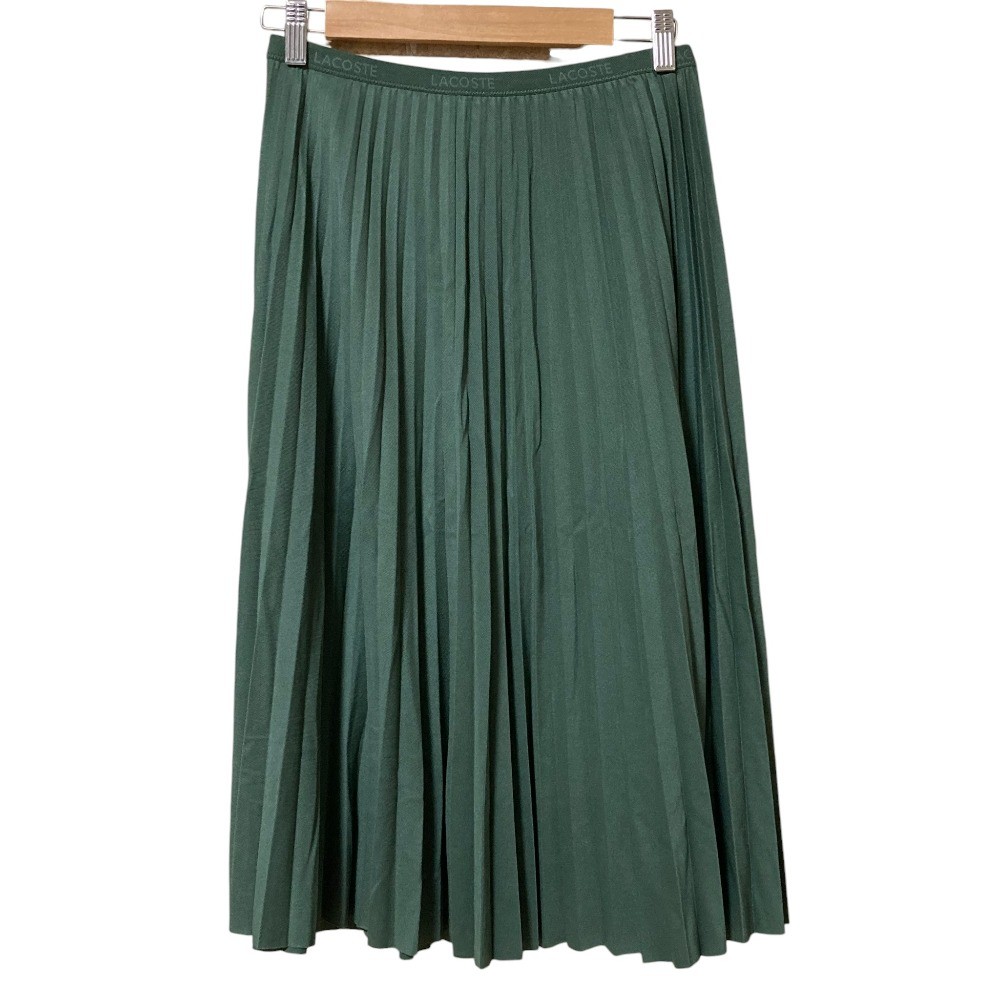 LACOSTE Midi Pleated Skirt, Size Small, Green Women USED thumbnail 2