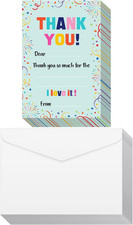 72 Pieces Kids Thank You Cards Fill in the Blank Thank You Notes with Envelopes