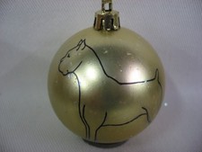 NEW HANDPAINTED BOXER UNBREAKABLE GOLD CHRISTMAS ORNAMENT 2 1/2"