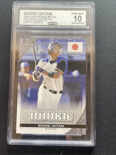 Shohei Ohtani 2018 Leaf Rookie FL01 Exclusive Flag Edition CCG 10 - Picture 1 of 2