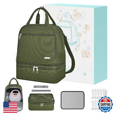 Breast Pump Bag with Insulated Cooler, Double-Layer Pumping Bag for Work  Trave