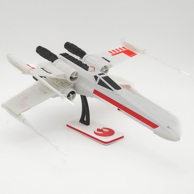 Star Wars X-Wing Starfighter 3D Printed Model with Rebel Alliance Display Stand