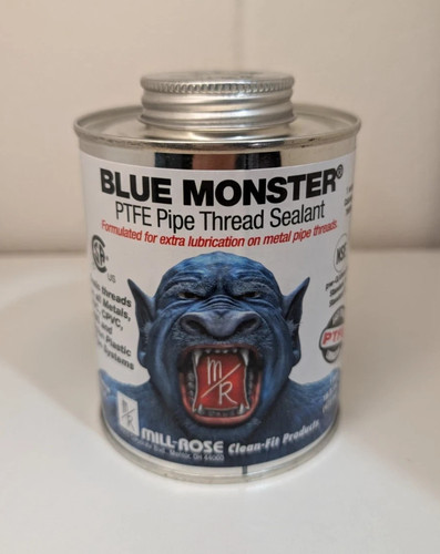 BLUE MONSTER PTFE Enriched Pipe Thread Sealant 16 fl oz Heavy Duty Industrial