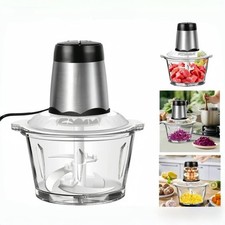 Electric Food Chopper 2L Glass Bowl Meat Grinder Vegetable Cutter