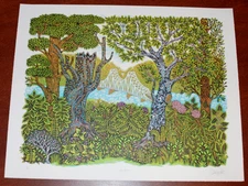 Valerie Lueth BLUE BRIDGE Woodblock Art Print Poster S# 100 Tugboat PrintShop