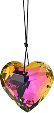 Colorful Heart Crystals Suncatcher Hanging Sun Catcher with Chain Pendant Orname
