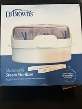 Dr. Brown's Microwave Steam Sterilizer with Tongs Included, White/Clear