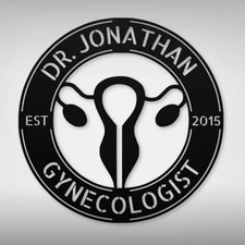 Custom Metal Gynecologist Logo Metal Art Sign Personalized Gynecology Wall Signs