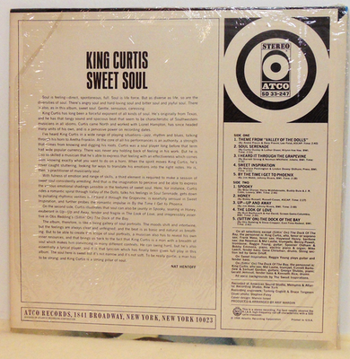 King Curtis – Sweet Soul - 1968 ATCO Records Funk Vinyl LP King Curtis – Sweet Soul - 1968 ATCO Records Funk Vinyl LP