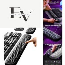 Ergonomic Memory Foam Wrist Rest Set for Keyboard  Mouse - Large Size Black
