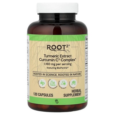 Root2 , Turmeric Extract Curcumin C3 Complex , 120 Caps 04.2026