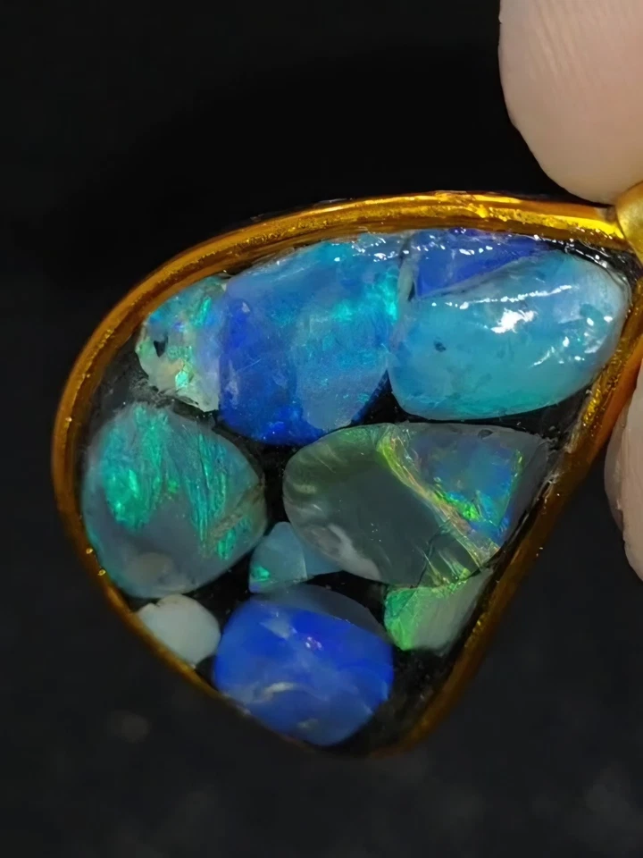 58.54ct Huge Solid Black Opal Lightning Ridge Vibrant Galaxy Polished Pendant✨️ - Image 2 of 4