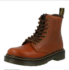 Dr. Martens 1460 Serena Unisex Kids Boots Sz 4 Brown Leather Faux Fur Lined