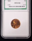 1963 Lincoln 1C Uncirculated Wheat Proof Cent Uncertified ANI