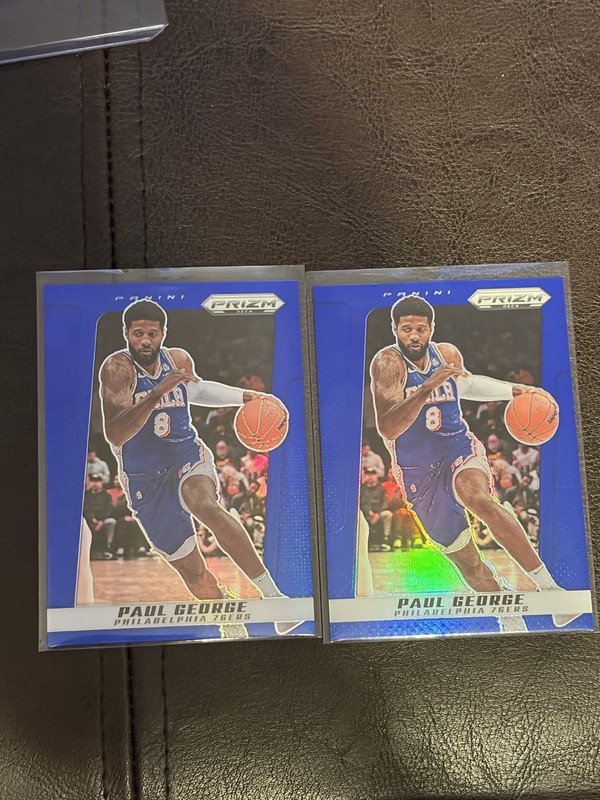 2024-25 Panini Prizm Deca Paul George #110 Blue Prizm /149 76ers Lot Of Two