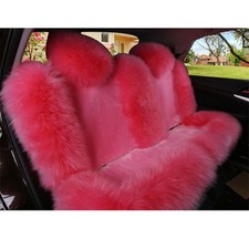 Genuine Australian Sheepskin Car Rear Seat Cover Cushion Pad Long Wool Fur Mat