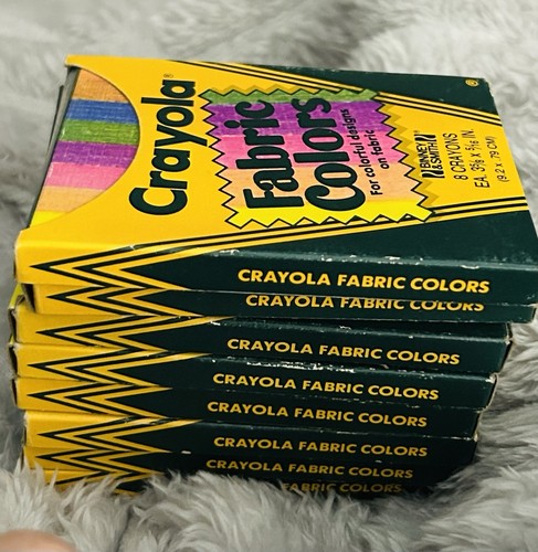 Crayola Fabric Crayons Lot 8 Boxes Binney Smith Iron Transfer Color Vtg 1985