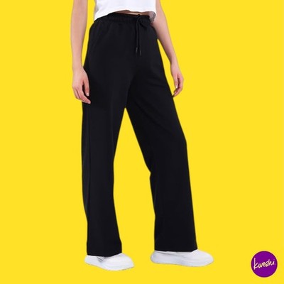 COMEOR Women's Lightweight Cotton Joggers, Black, UK S | EU 36 | US 4