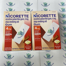 Nicorette Cinnamon Surge 4mg Nicotine Gum 200 Count Stop Smoking Aid 2/2028