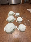 White/Green Spring Blossom Vintage PYREX!