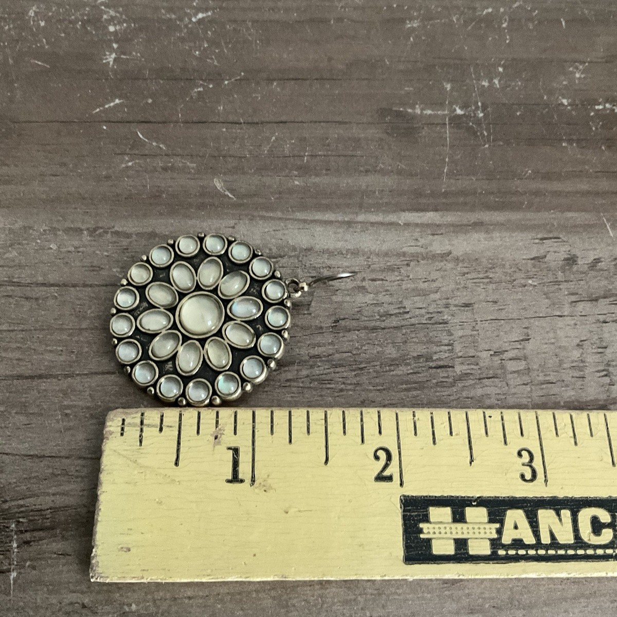 Earrings Vintage Stlye heavy Circle Dangle Stone View 2