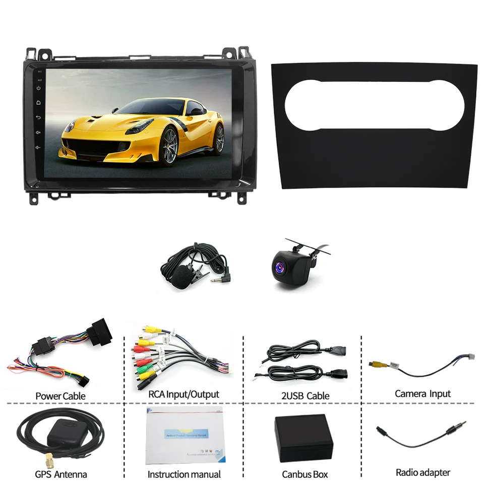 9" 2+32G Android 14 Autoradio für Benz A/B Class W169 W245 B160 B170 B180 B200 - Bild 3 von 4