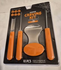 New Jacent Pumpkin Carving Kit, 4 Carving Tools 6 Classic Halloween Stencils