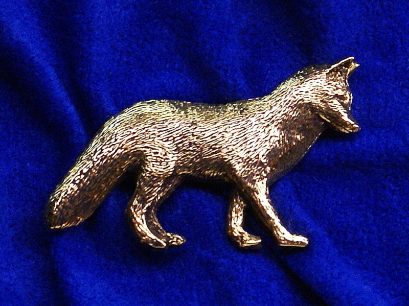 Empire Pewter 24K Gold Plated Pewter Fox Pin