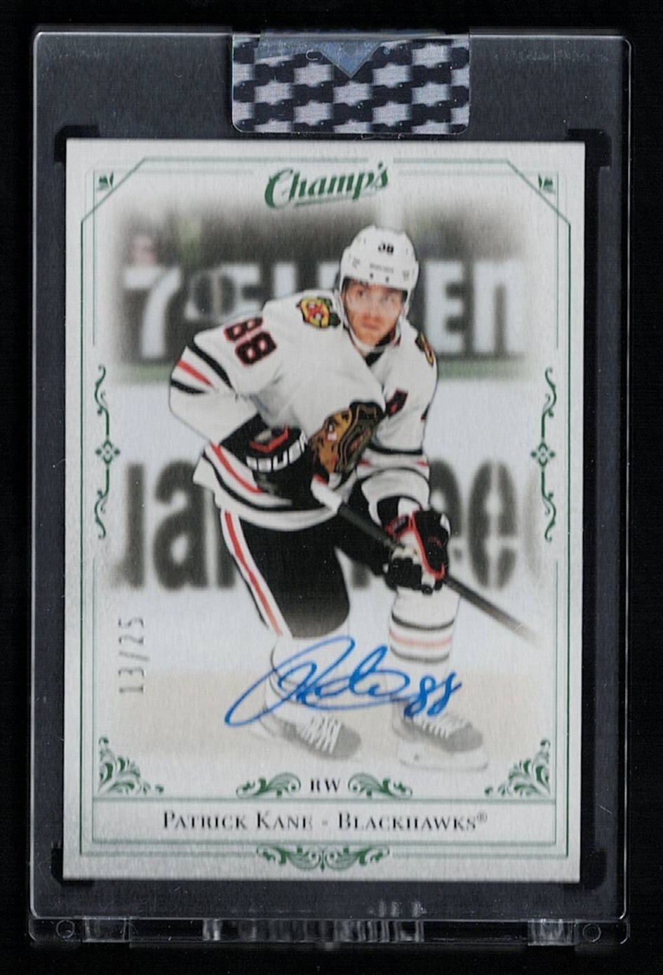 Patrick Kane #C-PK Hockey Cards 2020 Upper Deck Clear Cut Champs Autographs trading card — raw and PSA graded price guide