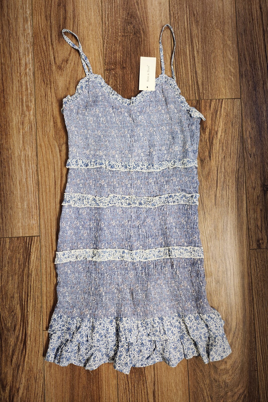 Sims 4 Ruffle Top NWT Anthropologie Sim And Sam Boutique Boho Floral Tiered Dress Size ...